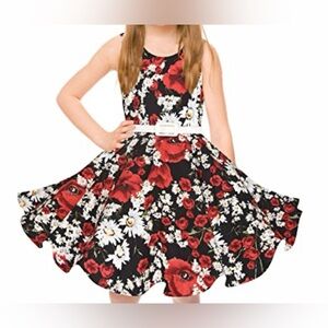 H B B Magic Girls  Dress flowers Lined Size 8 NWT No Belt‎
